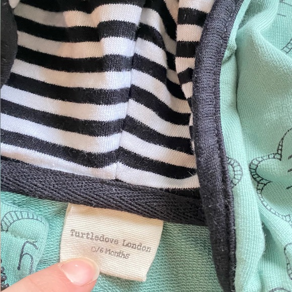 Turtledove London | 0-6m Teal Zip Romper - Picture 2 of 2